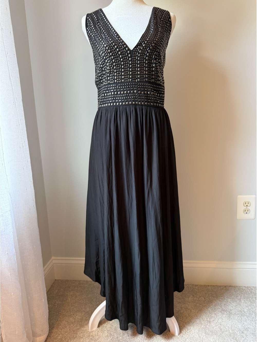 Ramy Brook Black Studded Bodice Maxi Dress